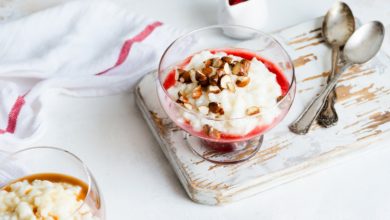 Recette : Verrine de riz au lait « minute » aux framboises et vanille
